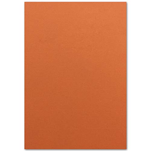 100 Blatt Ton-Karton DIN A4 - Farbe: Mandarine -Ton-Papier 160 g/m² gerippte Oberfläche - Ton-Zeichen-Papier Bastel-Papier Bastel-Karton - Glüxx-Agent