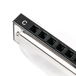 Professional Blues Harmonica, 10-Hole Diatonic, Black and Silver, Blues & Folk Music Instrument with Carrying Case - Les Beatles, Paul McCartney, John Lennon, RIngo Starr, George Harrison Professional Blues Harmonica, 10-Hole Diatonic, Black and Silver, Blues & Folk Music Instrument with Carrying Case – Image 5