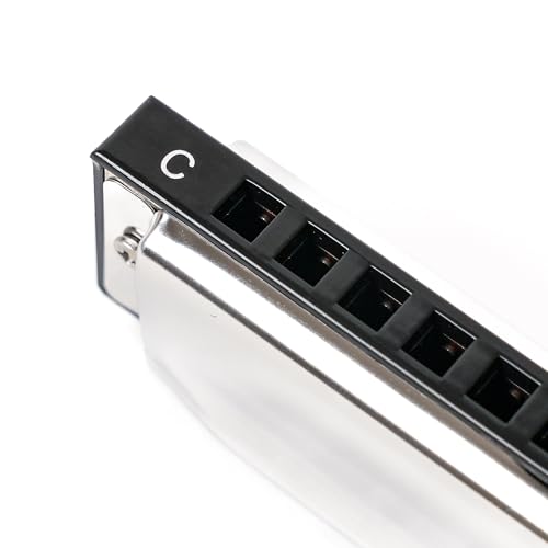 Professional Blues Harmonica, 10-Hole Diatonic, Black and Silver, Blues & Folk Music Instrument with Carrying Case - Les Beatles, Paul McCartney, John Lennon, RIngo Starr, George Harrison Professional Blues Harmonica, 10-Hole Diatonic, Black and Silver, Blues & Folk Music Instrument with Carrying Case – Image 6