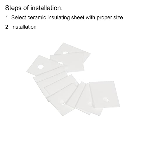 PATIKIL 10Stk Aluminiumoxid Keramik Blatt Kühlkissen Isolierblatt 3.8mm Loch Hohe Hartness für MOS Transistor 22x17x0.65mm(0.87x0.67x0.03\)