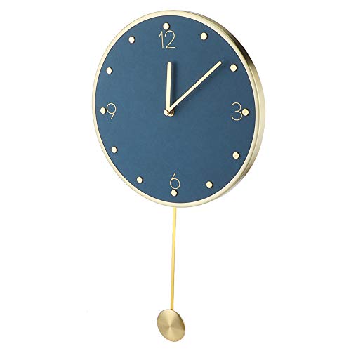 Natudeco Orologio da parete Orologio da parete semplice e moderno in stile di lusso con orologio da parete a pendolo Decor per soggiorno, ufficio, casa, decorazione da parete(blu)