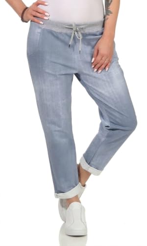 Damen Jogginghose im Boyfriend-Style Sweatpants für Freizeit Sport und Fitness 2581 (as3, Numeric, Numeric_42, Numeric_46, Regular, Regular, Hellblau/Uni)