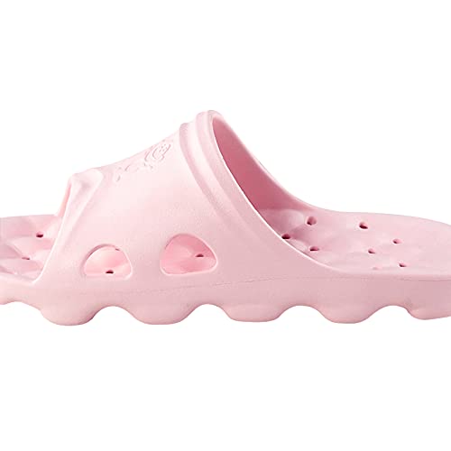 Image of BAI HOU Unisex-Adult Shower Slippers, EVA Non-Slip Open Toe Slides, Quick Drying, Anti-Slip, Pink