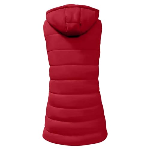 Long Vest for Women Sleeveless Quilted Full Zip Hooded Winter Vests Jacket - image 6
