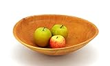 Natürliches Holz Gedrechselte Schale, Obstschale, Dekoschale, Holzschüssel ∅32-34 cm Handarbeit aus Deutschland, massives Birnenholz, Holzschale, unikat, nachhaltig, umweltfreundlich, Birnenholz