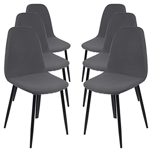 IVYSHION Housse de Chaise de Salle à Manger Scandinaves,Lot de 6 Lavable Moderne Couverture de Chaise Universel Extensible pour Salon, Cuisine, Chambre Maison Decor,Housse Chaise Scandinave Gris