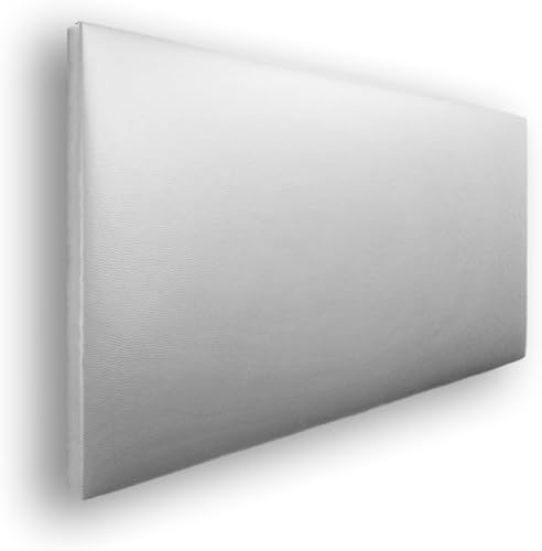 Silcar Home - Cabecero de Cama 90 Blanco Jep - Estructura de Madera, Tapizado en Polipiel Liso, Diseño Moderno, Fácil Instalación, Acolchado - Polipiel Blanco, 90 cm