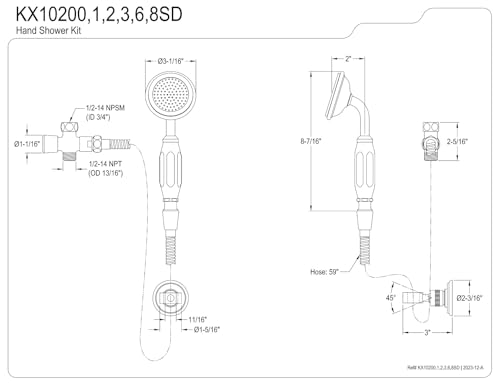 Kit de regadera vintage Kingston Brass KX10201SD, cromo pulido miniatura 2