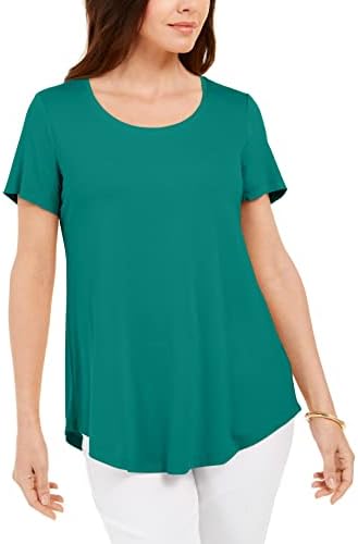 JM Women's Scoop-Neck Shirttail-Hem Top