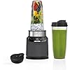 Ninja BN401 A Nutri Pro Compact Personal Blender Auto iQ Technology 1100 Peak Watts for Frozen Drinks Smoothies Sauces More With To Go Cups Spout Lids Gray