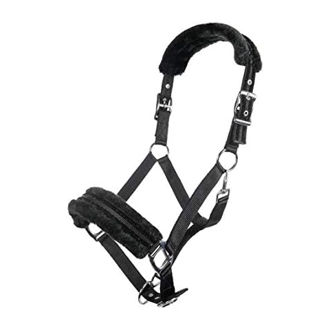 Cabestro de nailon con acolchado polar negro Pony Cover