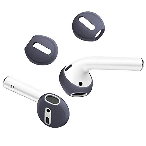 DamonLight {Fit in The case} Airpods Earpods Covers Anti-Slip Silicone Soft Sport Covers Accessories Apple AirPods Earbud airpods eartips 2 Pairs (Dark Blue)