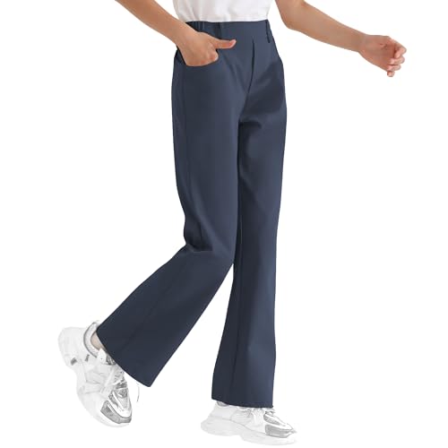 Image of Girls Flare Dress Pants, Bootcut School Uniform Slacks Size 6-15 Years