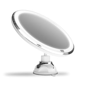Gillian Jones – Suction Cup Mirror w. Adjustable LED Light, Touch Function & 5X Magnification