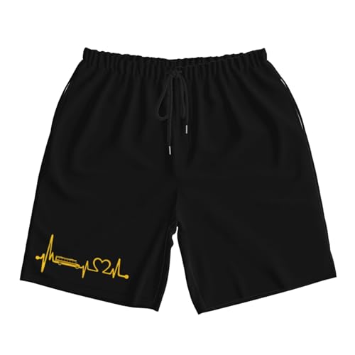 Funny School Bus Driver Black Love Men's Quick-Dry Board Shorts 7