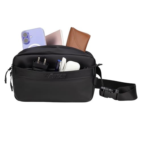 Image of F Gear Paris Black 3L Crossbody Sling Bag | Soft-Touch Premium Fabric, 1 Compartment Design, 2 Pockets, Lightweight, Ideal for Work, College, Daily Commute & Travel