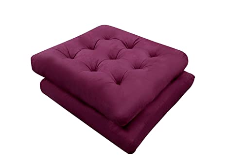 Sperame Floor Pillow Cushions，Outdoor Seat Cushion, Meditation Cushion， Solid Floor Mats For Indoor And Outdoor，20 * 20 Inch 2 Pack Wine Red #TOP13