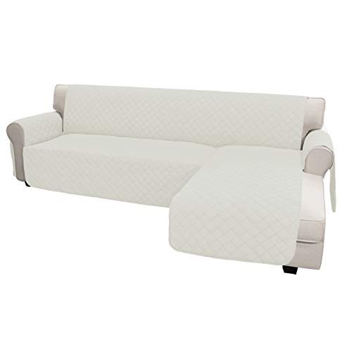 Easy-Going Sofa Slipcover L Shape Sofa Cover Sectional Couch Cover Furniture Protector Mat for Pets Dog Cat (X-Large, Beige/Beige) X-Large Beige/Beige