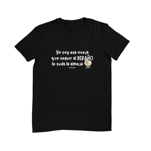 WONDERNASTIC T-shirt "Yo Soy Esa Schaf" dat de schelp bezweet, korte mouwen, uniseks, machinewasbaar, grappig en origineel, exclusief design, Zwart, XL