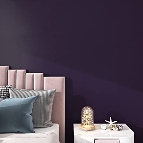 Livelynine Papier Adhesif pour Meuble Cuisine Violet Foncé Rouleau Adhesif pour Meuble Violet Mat Papier Peint Adhesif Mural Violet Uni Impermeable Vinyle...