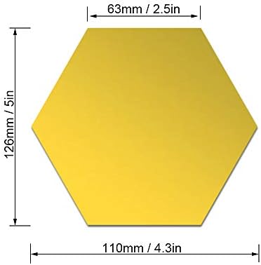 Haohai 24 PCS Hexagon Acrylic Gold Wall Mirror Sticker, Mirror Wall Decor, Mirror Self Adhesive Mirror Tiles Aesthetic for Bedroom Living Room (2.5"/Gold)