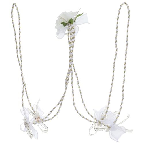 Lazo de boda blanco Amosfun elegante de plástico para decoración de ceremonias 2
