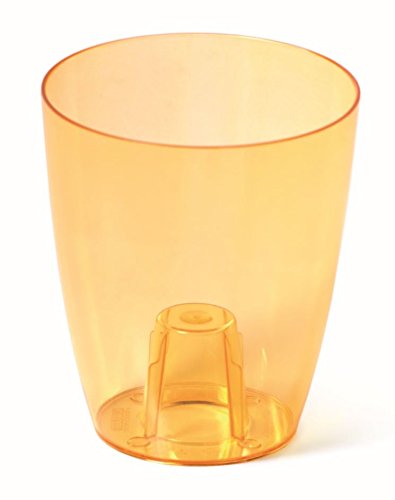 Preisvergleich Produktbild HappyFlower Blumentopf - MultiProject - Blumentöpfe - Pflanzkübel - Blumenkübel - Premium Qualität - am besten für Orchideen - Orchidee transparent Topf - 2 Größen 6 Farben (Ø 13 cm, H 16 cm, Orange)