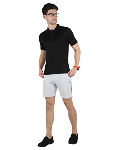 Image of Monte Carlo Mens White Plain Collar T-Shirt |22203606-1