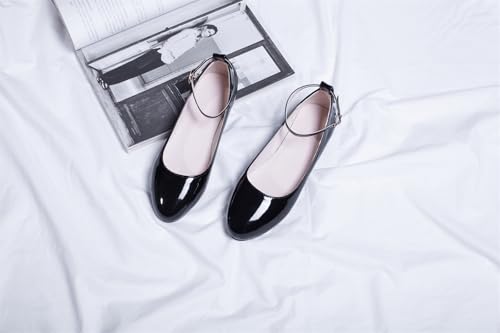 Women's Retro Penny Ankle Strap Closed Round Toe Low Chunky Heel Buckle Comfortable Ballets Work Vintage Office Flats Formal Occasion Concise Dating Business Casual Daily Wear Shoes 5