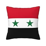 LGHDFYO Cojín cuadrado con bandera de la República Árabe Siria, sala de estar