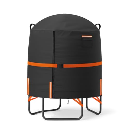 Sudiwei 55 In Kids Trampoline Cover – Heavy Duty Mini Trampoline Cover with Windproof Straps, 600D Oxford Round Trampoline Outdoor Cover with Zipper and Vents