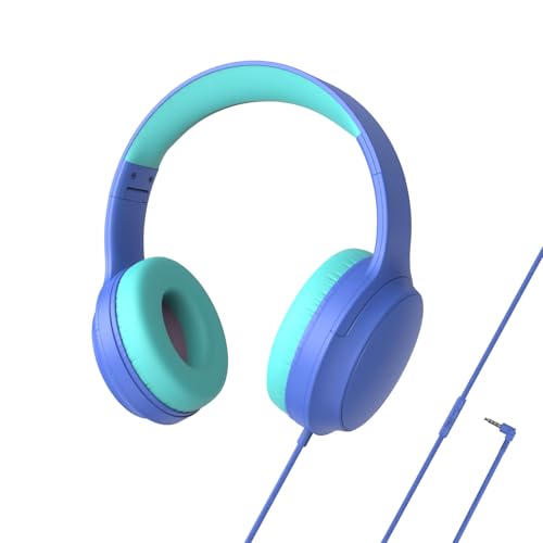 Usoun Cuffie per bambini, cablate per bambini, sovrauricolari con microfono,