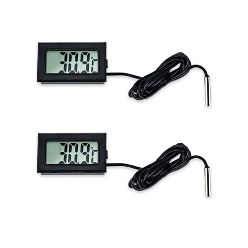 Termómetro digital para frigorífico, 2 unidades, con pantalla LCD, termostato para coche, acuario, frigorífico