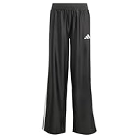 adidas Girl's Seasonals Glam Wide Leg Pants, Black/Silver met., 11-12 Years