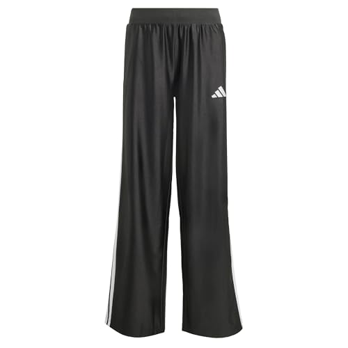 adidas Girl's Seasonals Glam Wide Leg Pants, Black/Silver met., 11-12 Years