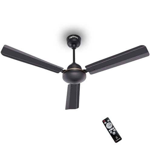 DIGISMART Storm 1200 MM BLDC Ceiling Fan with Remote, 28W Energy Efficient, 225 CMM Air Delivery, 65% Power Saving, Low Noise, Reverse Mode, Smart Memory, 3 Blade, 5 Year Warranty, Smoke Brown