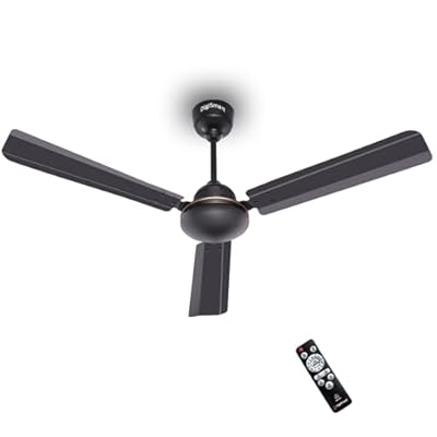 DIGISMART Storm 1200 MM BLDC Ceiling Fan with Remote, 28W Energy Efficient, 225 CMM Air Delivery, 65% Power Saving, Low Noise, Reverse Mode, Smart Memory, 3 Blade, 5 Year Warranty, Smoke Brown