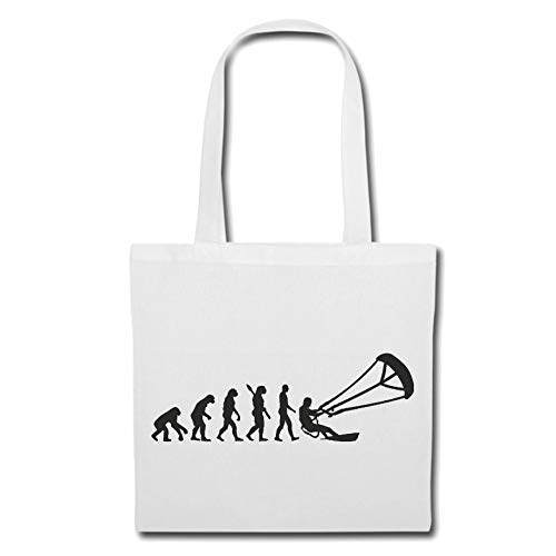 Reifen Markt Bolso bandolera de kitesurf – kitesurfing – longboard – kitesurfer – bolsa de la compra – bolsa de deporte en color blanco, Blanco, 38x42cm