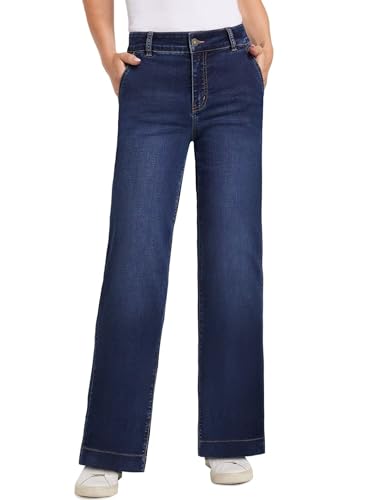 Image of Wide Leg Jeans for Women High Waist Stretch Cargo Denim Pants
