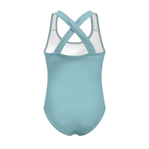 Image of Girls One Piece Swimsuit Axolotl Cross Back Straps Bathing Suit Lightweight Quick Dry Gymnastics Leotard