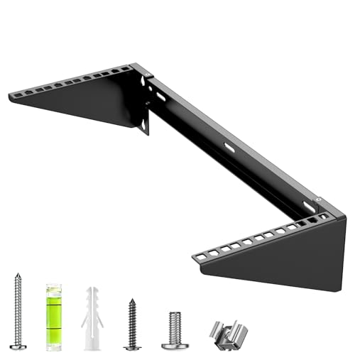 STANDOPIA 4U Vertical Wall Mount Rack - 19 Steel Wall & Under-Desk Bracket for Server Network Switch or Patch Panel Supports up to 121lbs for Cabinet or Server Room JHSVR-4U