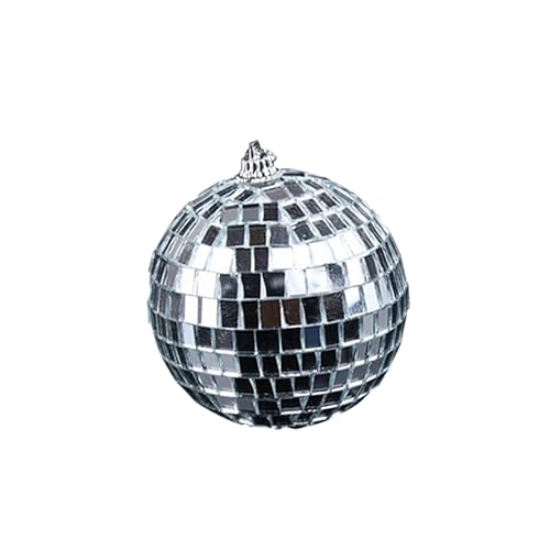 IMIKEYA - Bola espejada plateada para discoteca, 2 unidades, decoración para fiestas, bodas, festivales, eventos de música bailable y adornos para árbol de Navidad miniatura 7