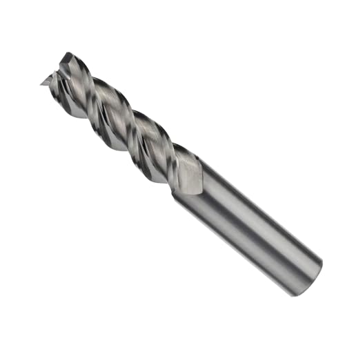 Image of Square End Mill JESTUOUS Carbide 3 Spiral Flute Drill Bits 3 /8 inch Shank Dia.1-1 /4 inch Cut Length for Milling Ferrous and Non-Ferrous Materials,1 Piece