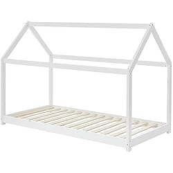 BAÏTA Montessori Tiny - Cama Infantil (Madera Maciza de Pino Blanco, 90 x 190 cm)