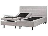  Lit Double à Réglage Électrique avec Télécommande 180 x 200 cm en Tissu Gris Clair Duke
