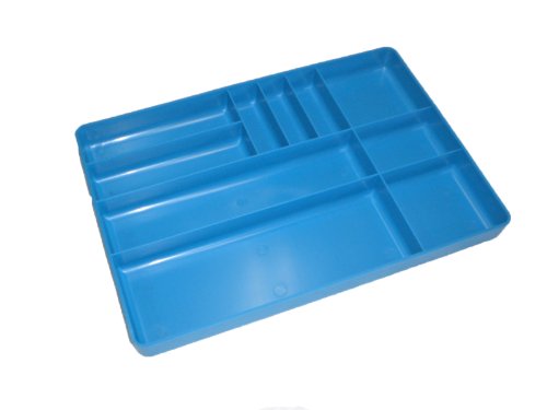 Protoco 6070 Tool Box Organization Plastic Tray with 10 Compartment, 16-Inch x 11-Inch x 1.5-Inch, Blue