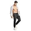 ZOXOZ Joggers for Men Tracksuit Bottoms Mens Cargo Trousers Work Trousers Men Elastic Waist Sweatpants Drawstring with Pockets Black XXL #3