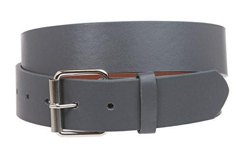 Image of Beltiscool 1 1 /2 inch (38mm) Snap On Plain Leather Jean Belt With Roller Buckle