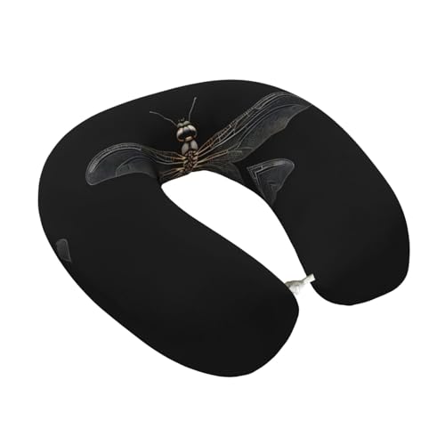 Almohada de viaje negra con funda suave y espuma viscoelástica miniatura 2