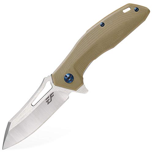 Eafengrow EF911 Folding Knife D2 Steel Blade G10 Handle EDC Pocket Knife Hunting Tactical Tool Knives for Camping Outdoor Hiking (Desert) - Eafengrow